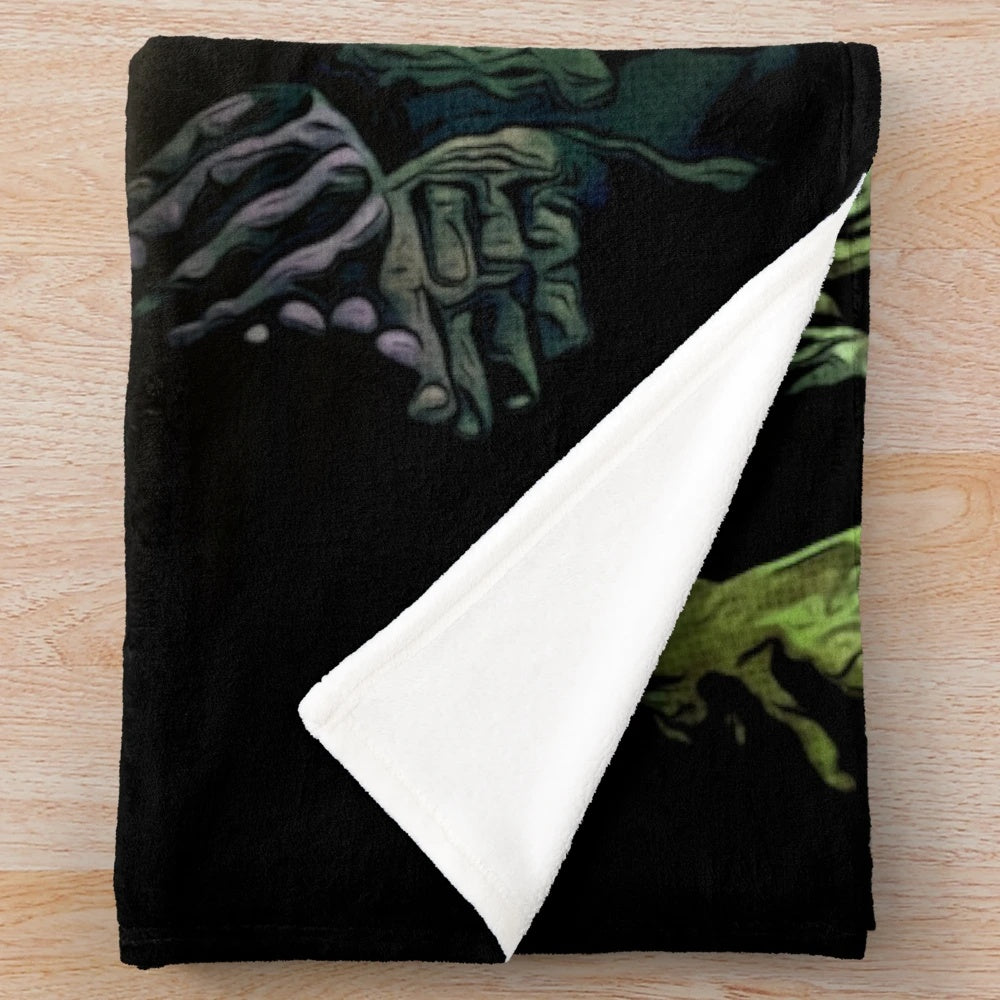 Plush blanket featuring retro 80s fantasy movie design