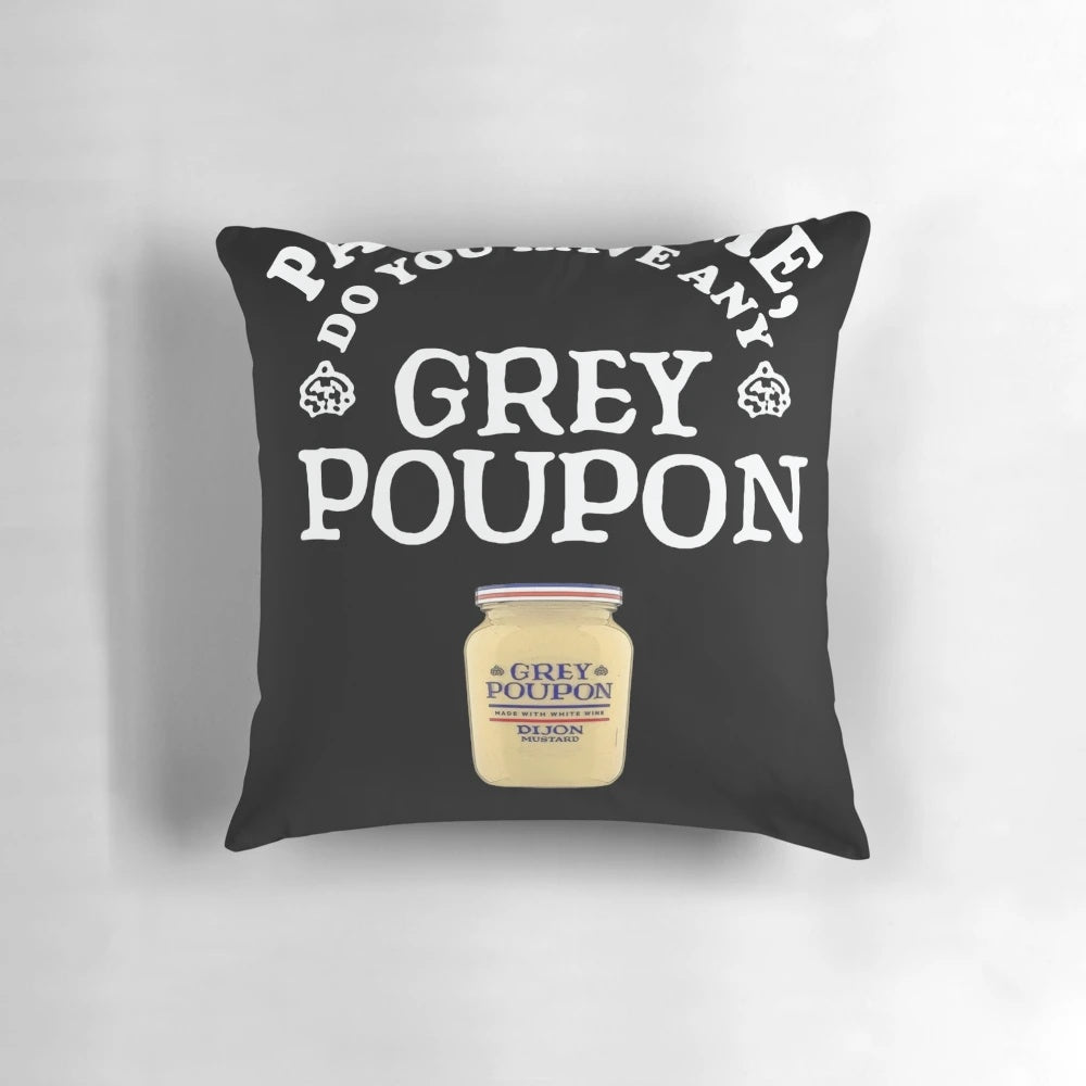 Retro 80s Grey Poupon Mustard Decorative Pillow