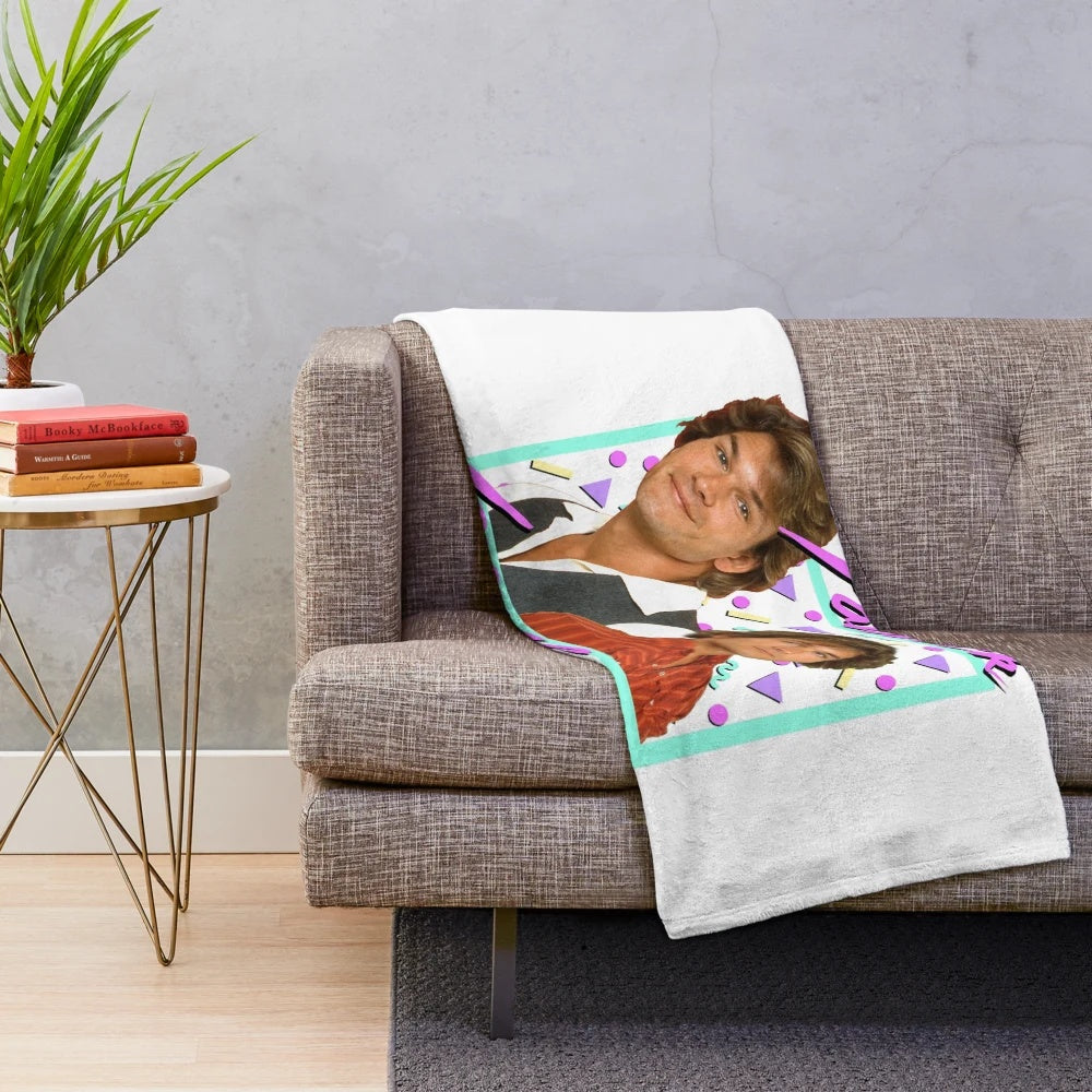 Retro 80s-Inspired Patrick Swayze Plush Blanket