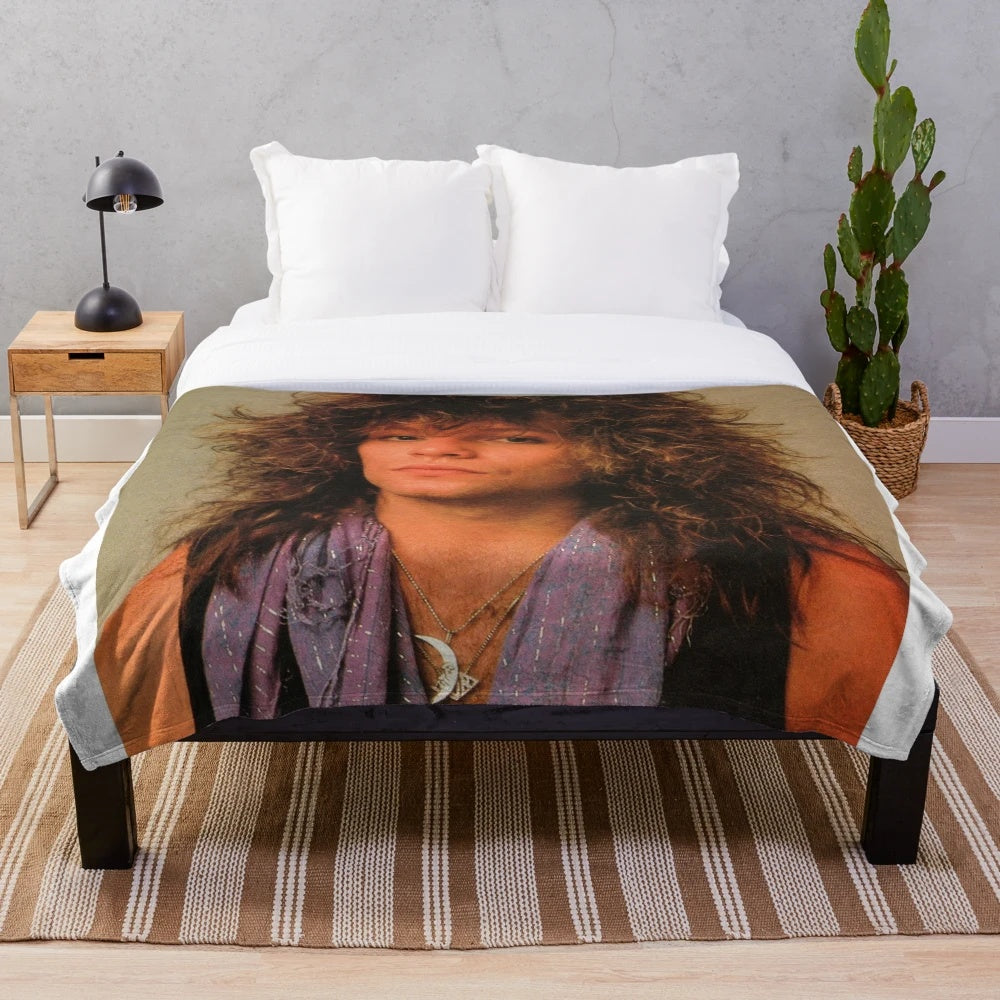 Colorful and soft 80s-inspired plush blanket