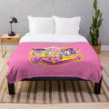 Colorful 80s Jem and the Holograms inspired plush blanket