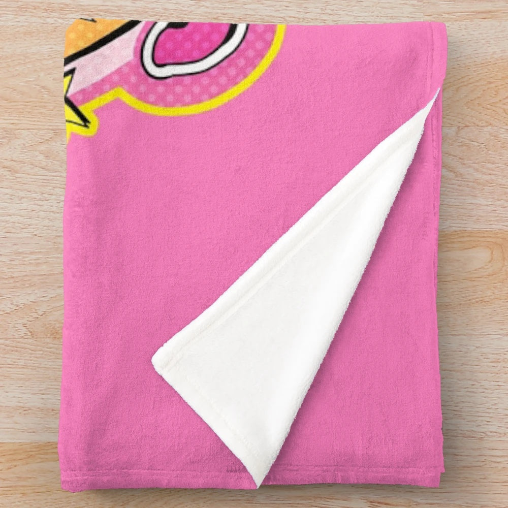 Colorful 80s Jem and the Holograms inspired plush blanket