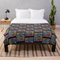 Cozy 80s new wave music inspired black plush blanket
