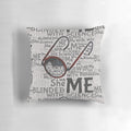 Vibrant retro 80s science-themed pillow with bold graphics and colors
