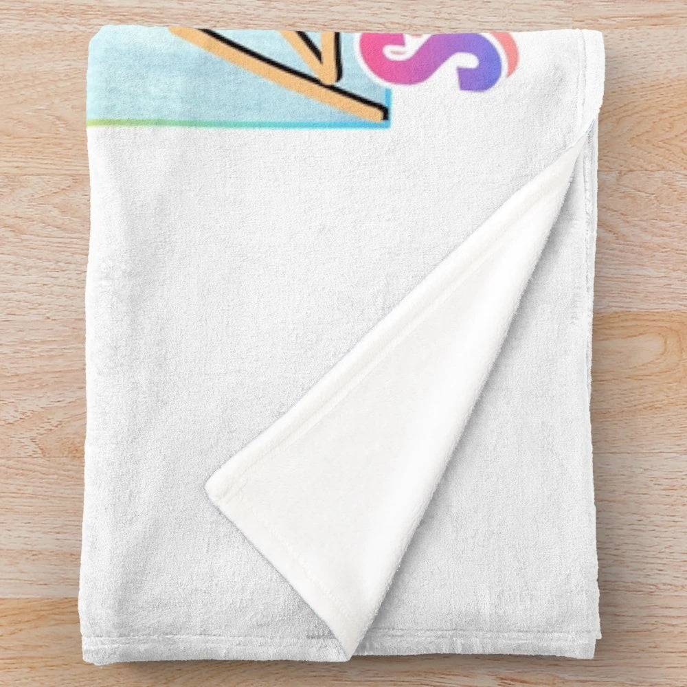 Colorful plush blanket featuring the 80s Springfield band design