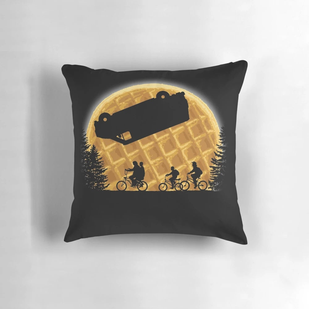 "Retro 80s Stranger Things Upside Down Moon Pillow"