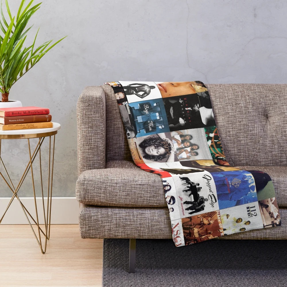 Plush blanket featuring a collage of 90s and 2000s R&B artists