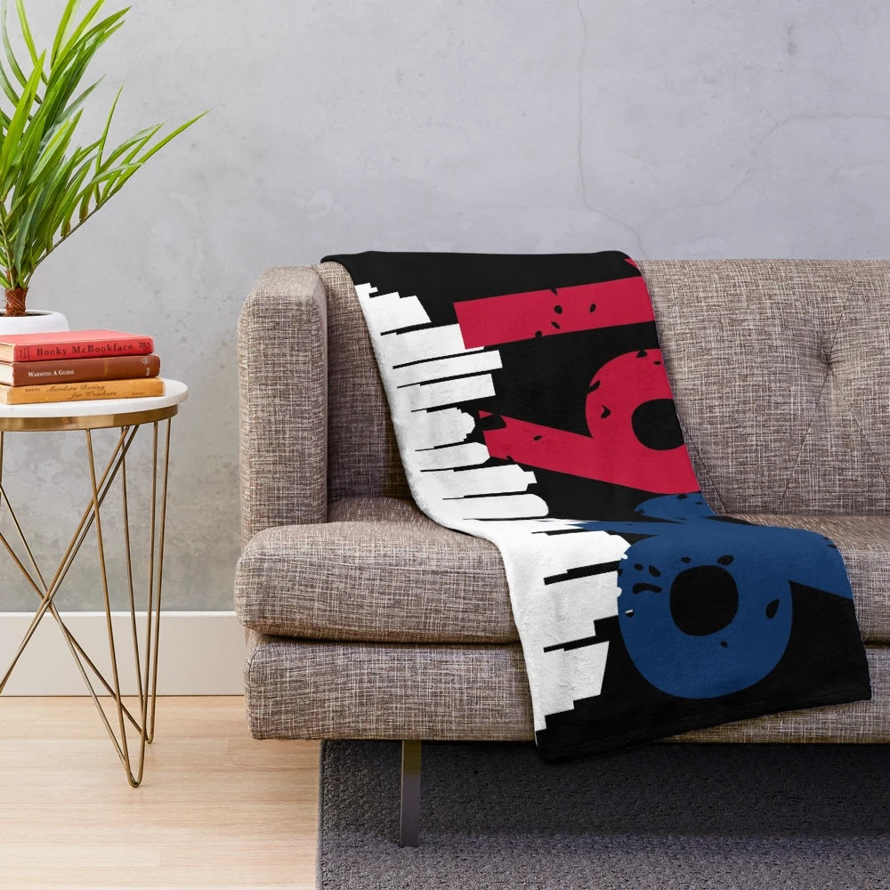 Retro 90s plush blanket featuring a vintage Boston-inspired design