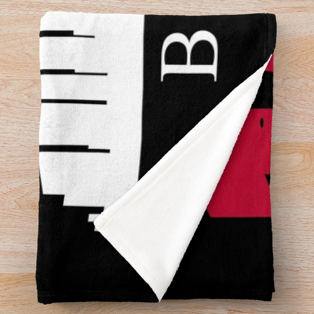 Retro 90s plush blanket featuring a vintage Boston-inspired design