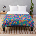 Cozy CatDog 90s plush blanket with triangle pattern design
