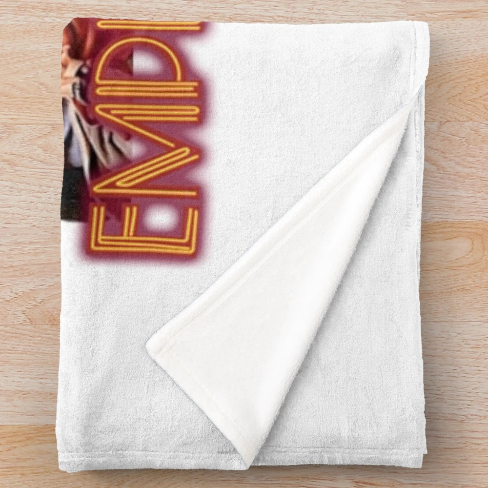 Soft and cozy plush blanket featuring the iconic Empire Records movie logo and characters