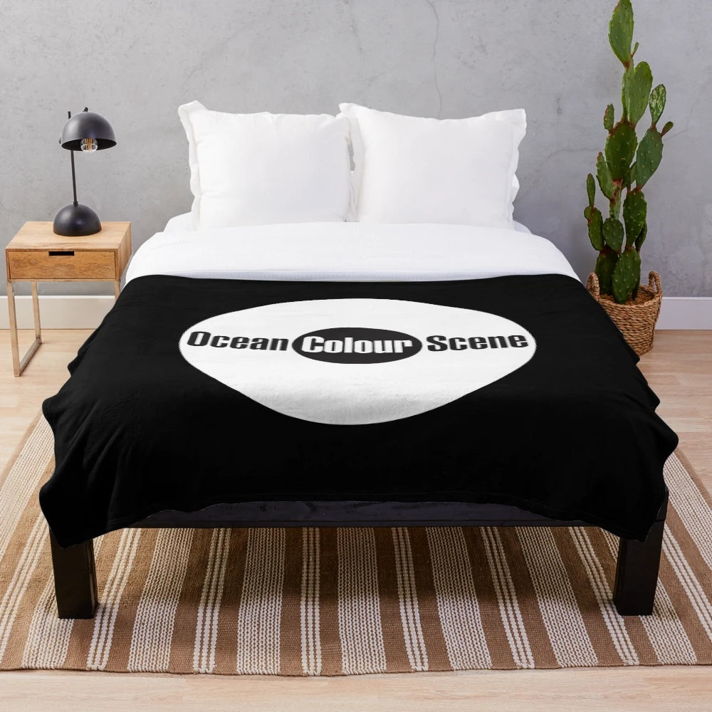 Ocean Colour Scene Plush Blanket with Iconic Mod and Brit Pop Design