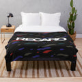 Plush blanket with a colorful confetti pattern inspired by classic JDM car upholstery