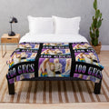 Retro 90s style plush blanket featuring 100 Gecs and PC Music influences