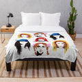 Cozy 90s-inspired plush blanket featuring a retro pop star design