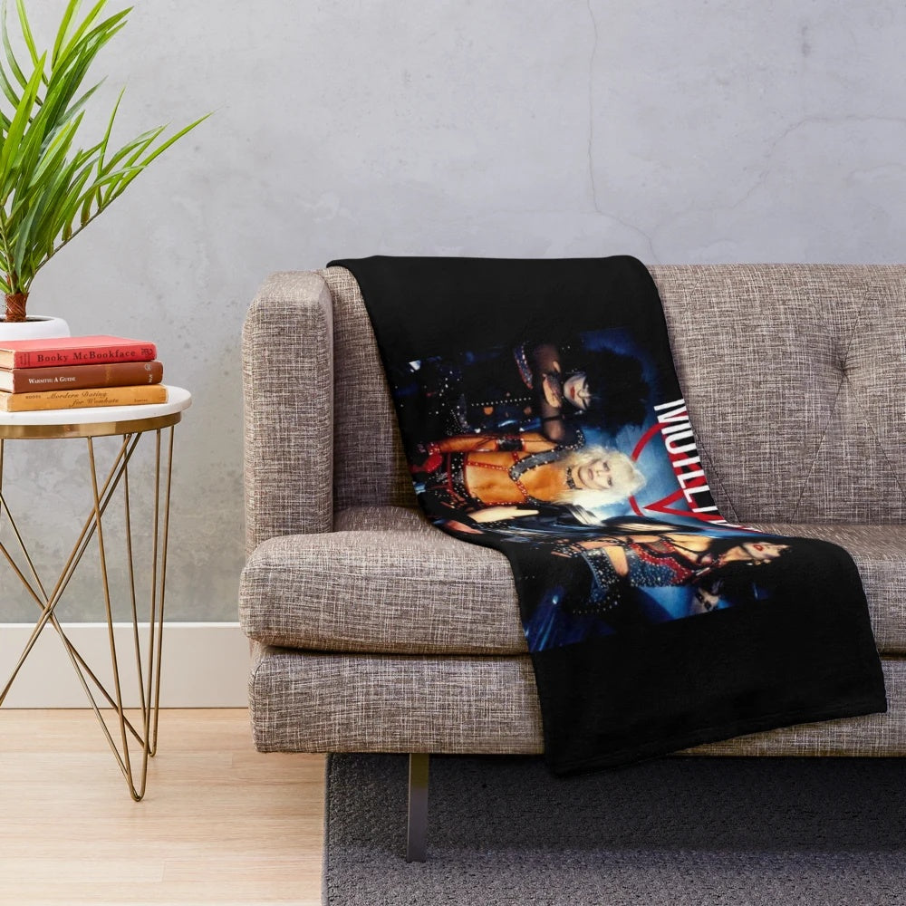 Cozy 90s rock-inspired plush blanket