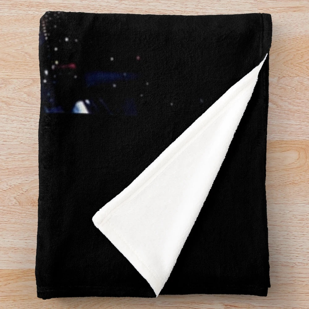 Cozy 90s rock-inspired plush blanket