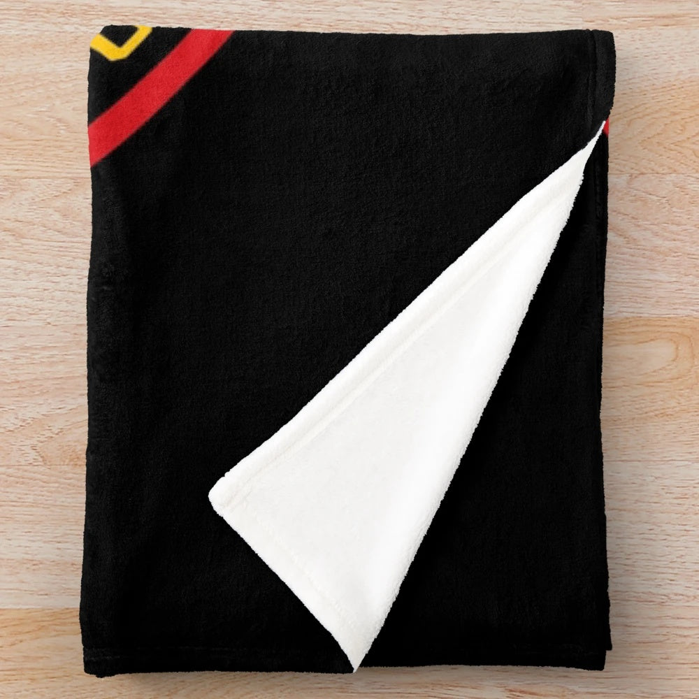 Retro '90s sports plush blanket with a nostalgic hockey design