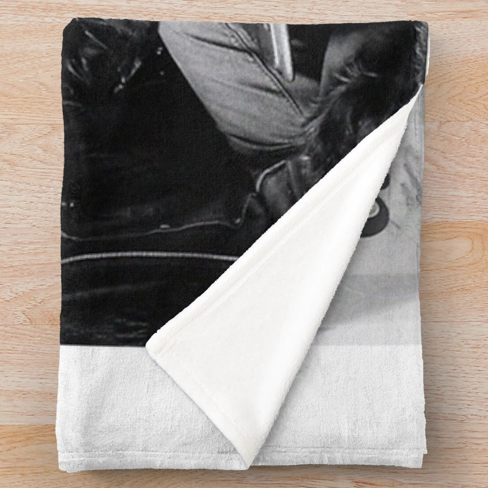 Soft and cozy plush blanket featuring the iconic A-ha band and 'Hunting High and Low' album art