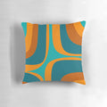 Retro abstract pattern turquoise blue orange decorative throw pillow