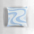 Retro abstract pattern pillow in light blue and white colors