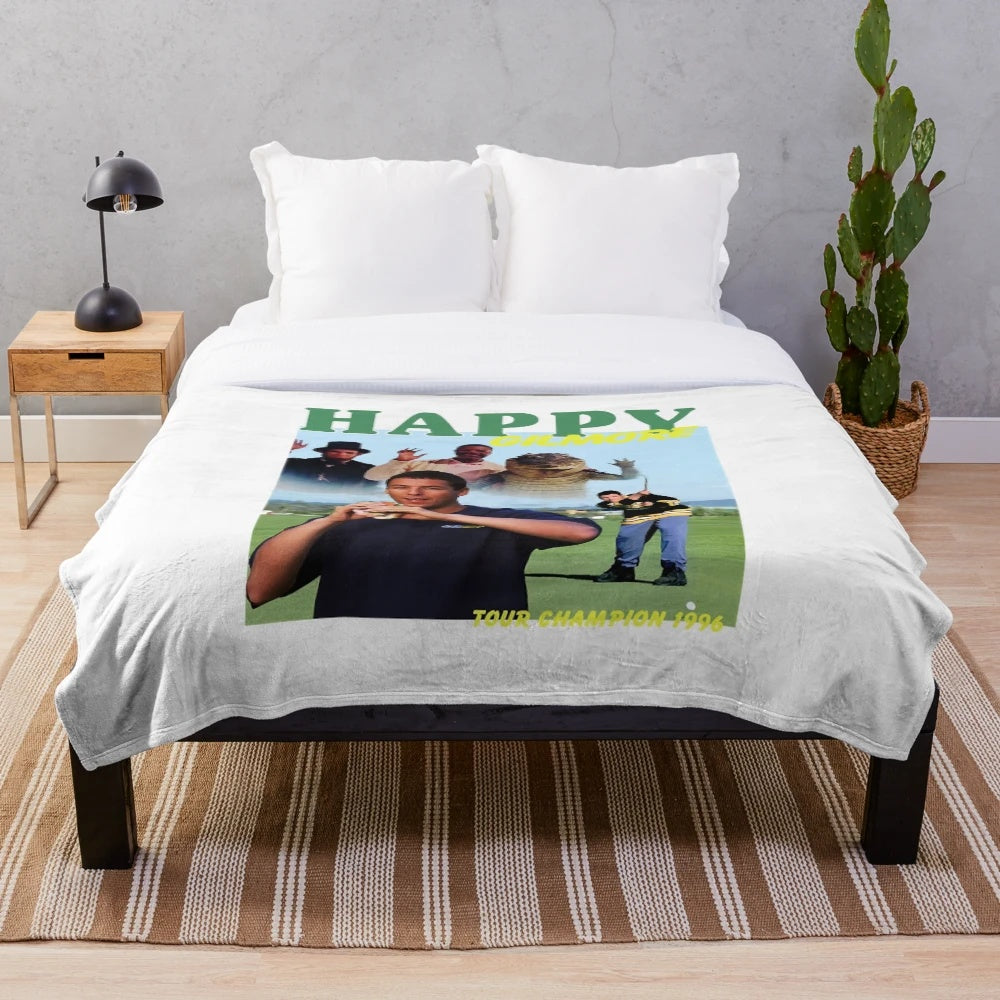 Retro Adam Sandler Happy Gilmore inspired plush blanket