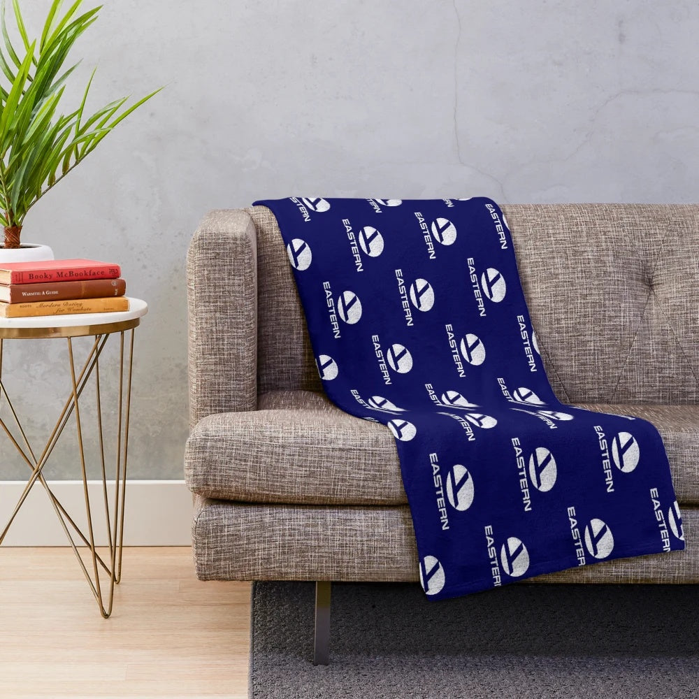 Vintage Eastern Airlines logo printed on a cozy plush blanket
