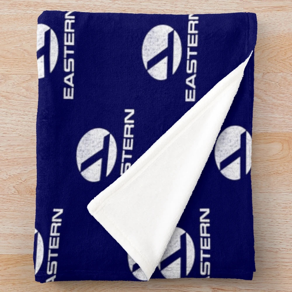 Vintage Eastern Airlines logo printed on a cozy plush blanket