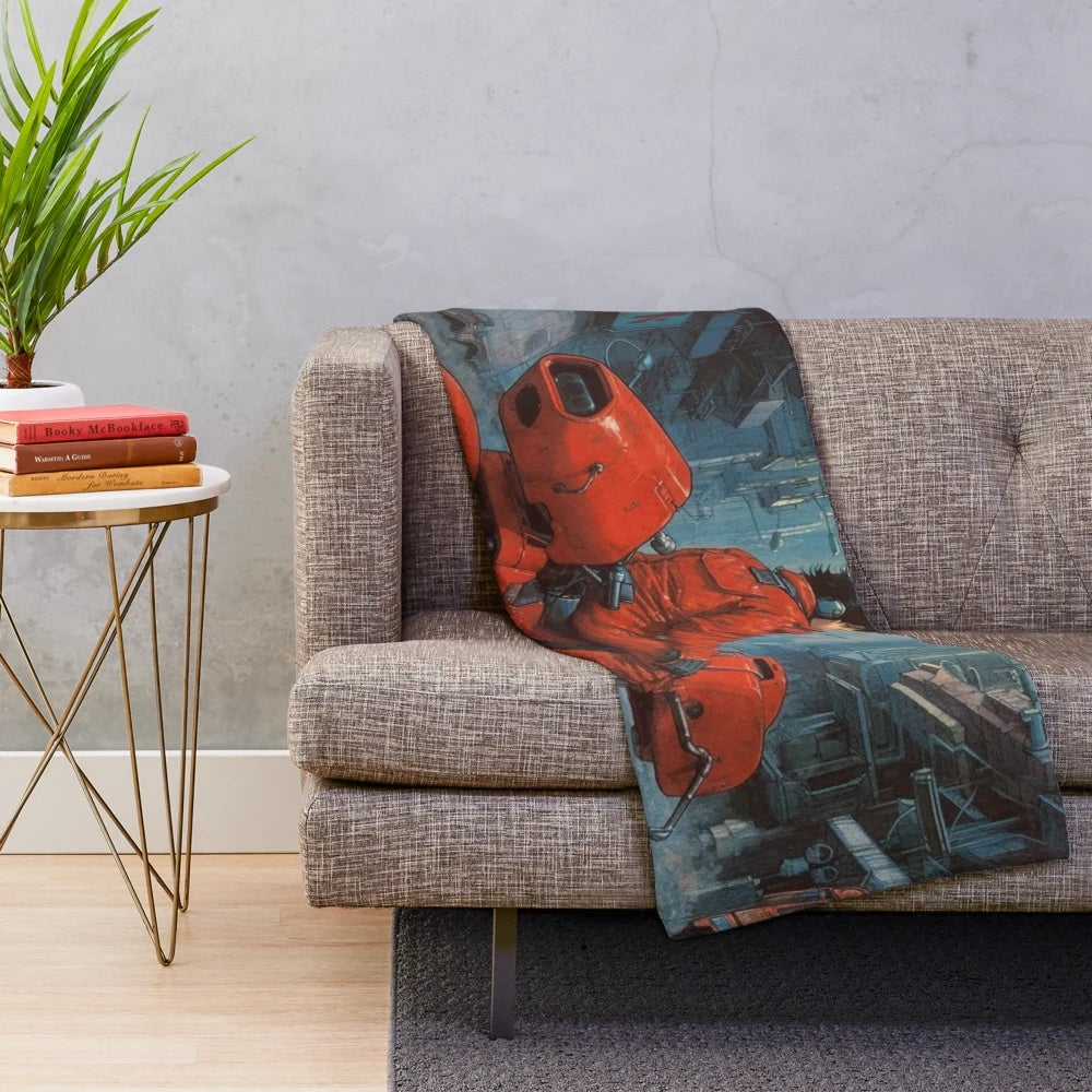 Akira-inspired plush blanket featuring iconic anime and manga imagery