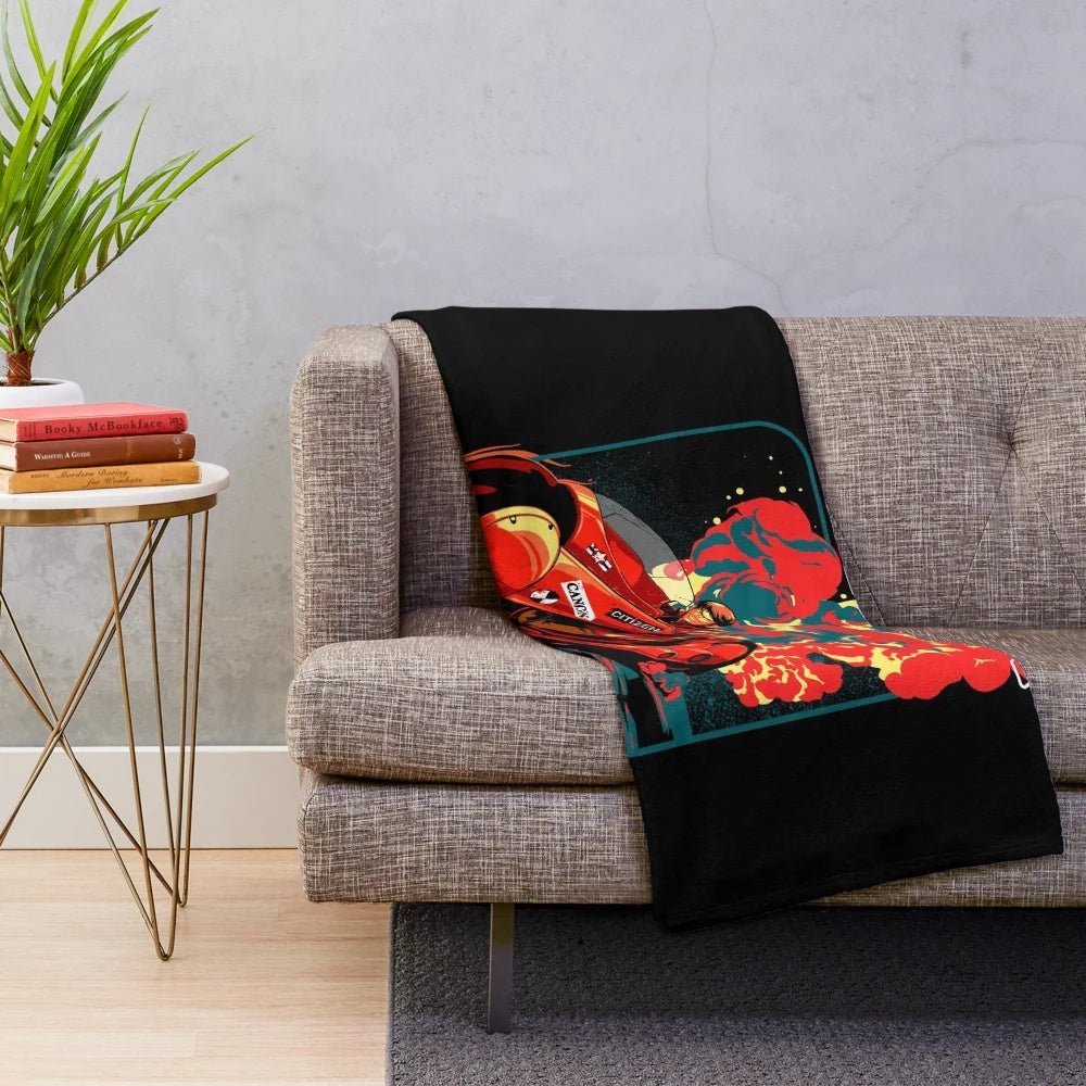 Akira inspired plush blanket with cyberpunk sci-fi anime art