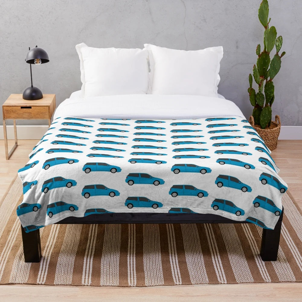 Plush blanket featuring the iconic design of the Alfa Romeo 145 Cloverleaf, a 90s Italian sports car
