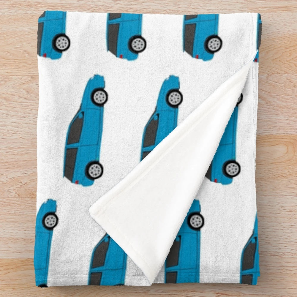 Plush blanket featuring the iconic design of the Alfa Romeo 145 Cloverleaf, a 90s Italian sports car