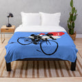 Plush blanket featuring a vintage-inspired riding in amsterdam design