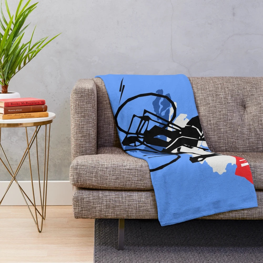Plush blanket featuring a vintage-inspired riding in amsterdam design