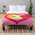 Candy Candy Heart Anime-Style Plush Blanket