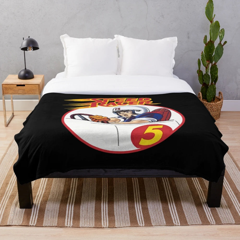 Soft and cozy plush blanket featuring the iconic Speed Racer character