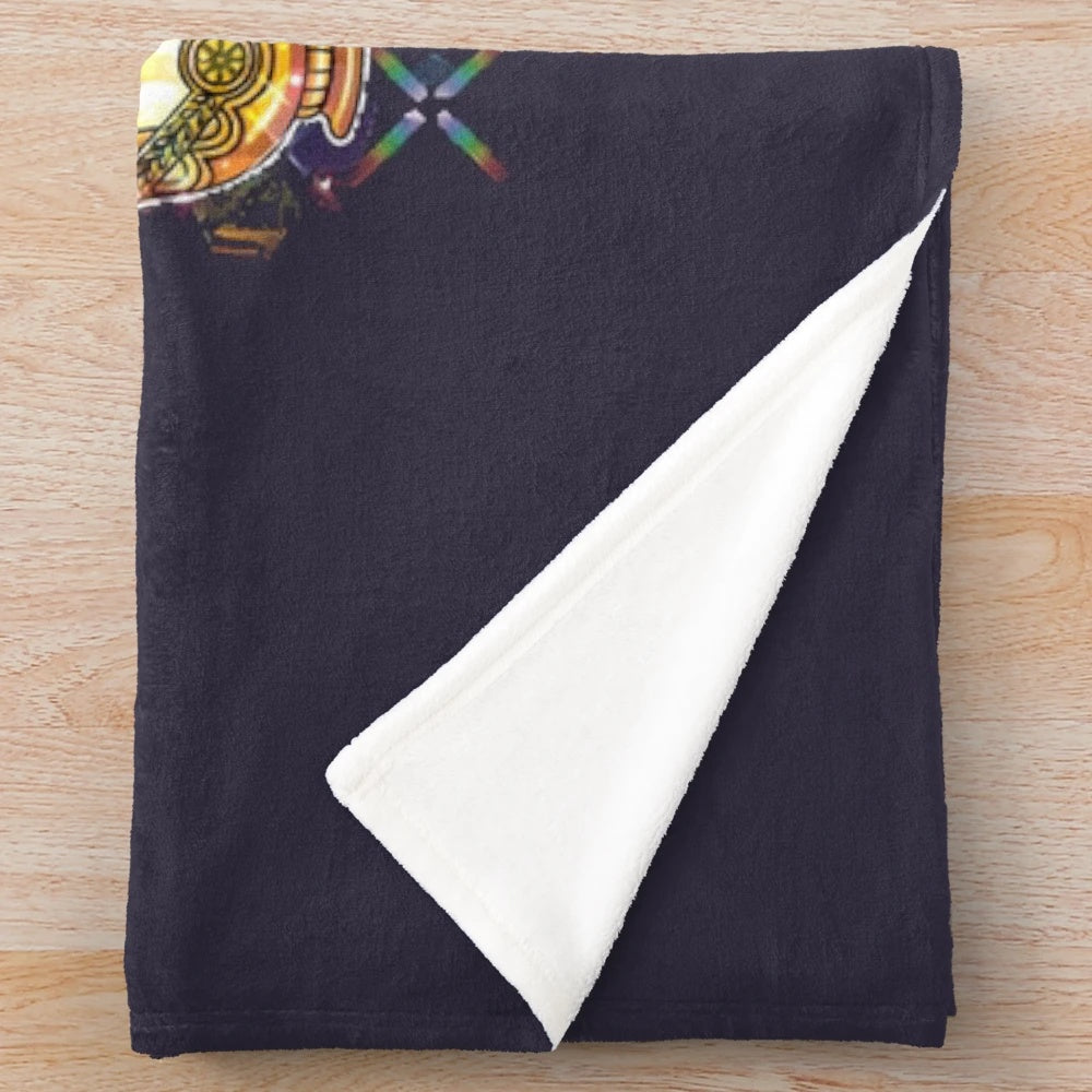 Retro anime-style Madoka Magica graphic plush blanket