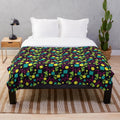 Plush blanket with a retro arcade-style carpet pattern, perfect for 90s gaming fans