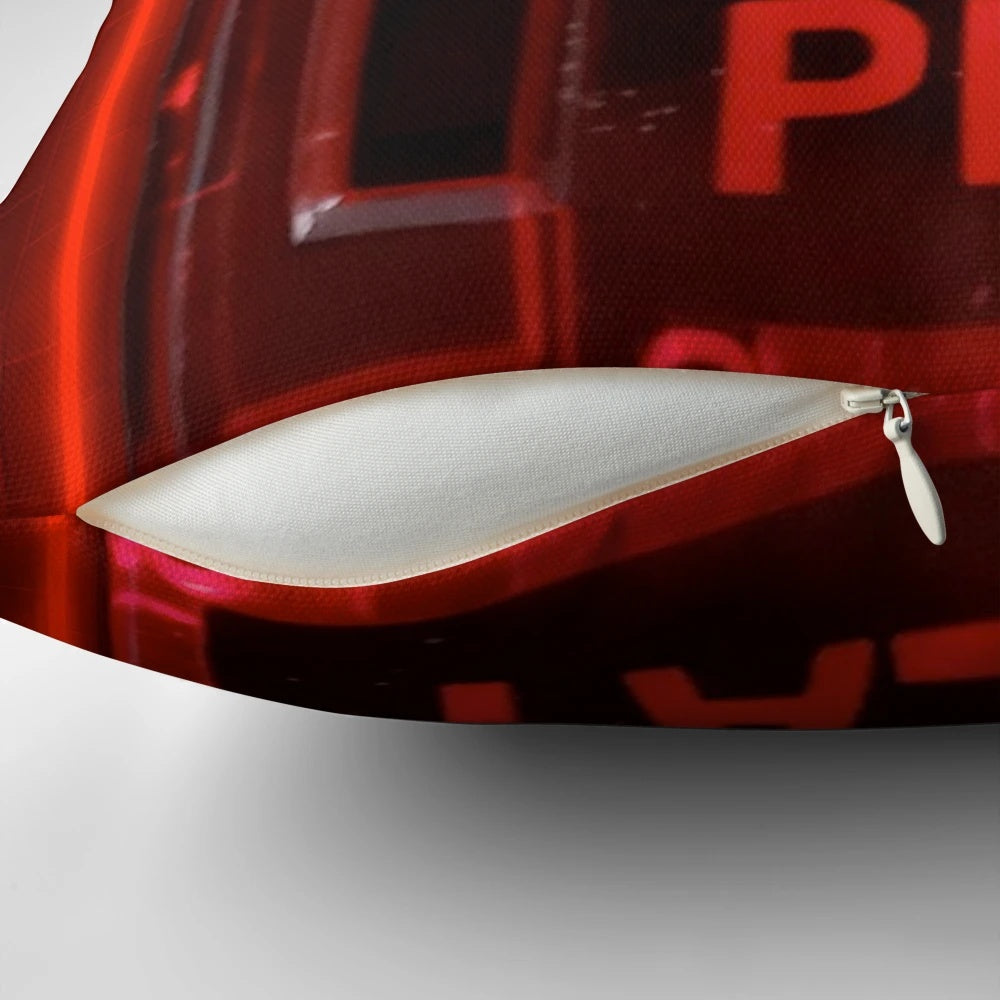 Retro arcade-inspired pillow with "Insert Coin" design
