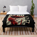Retro art plush blanket with afro inspired vintage design