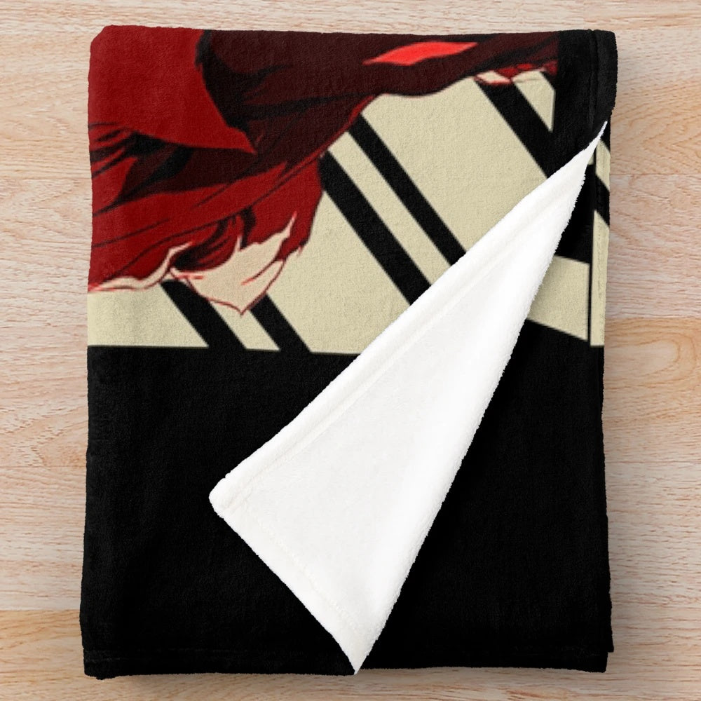 Retro art plush blanket with afro inspired vintage design