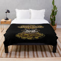 Retro Atom Cats plush blanket with a post-apocalyptic, gritty design