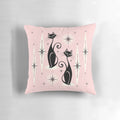 Retro atomic cat pillow with mid century style design