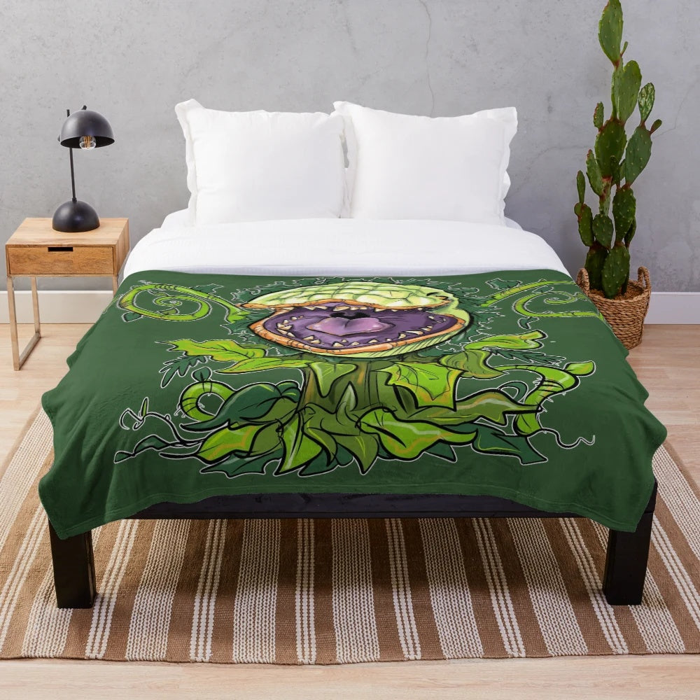 Audrey 2 Plush Blanket - Horror Movie Inspired Soft Throw Blanket