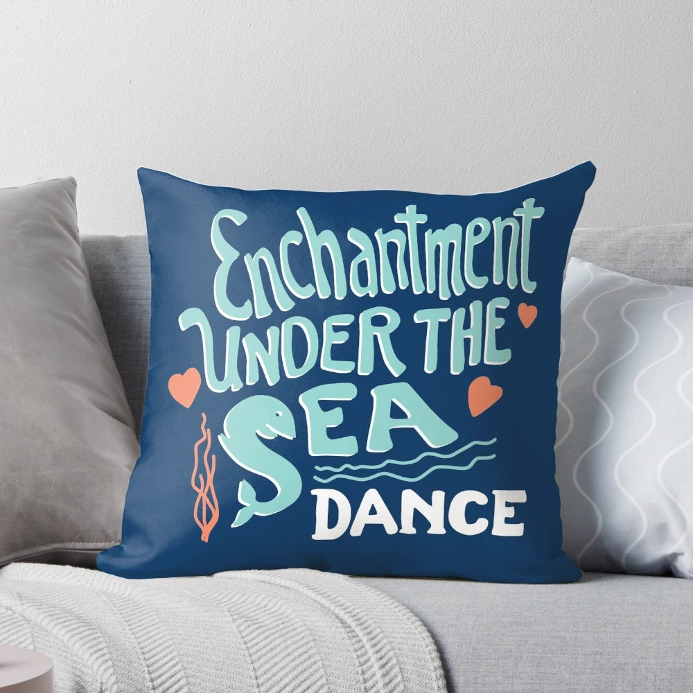 Retro Back to the Future Enchantment Under the Sea Dance Poster Pillow