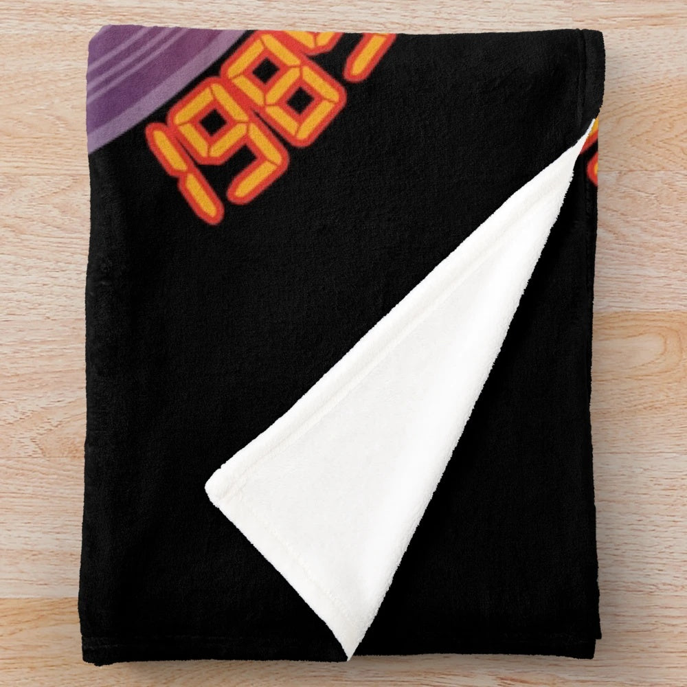 Back to the Future inspired plush blanket with Delorean car and Marty McFly