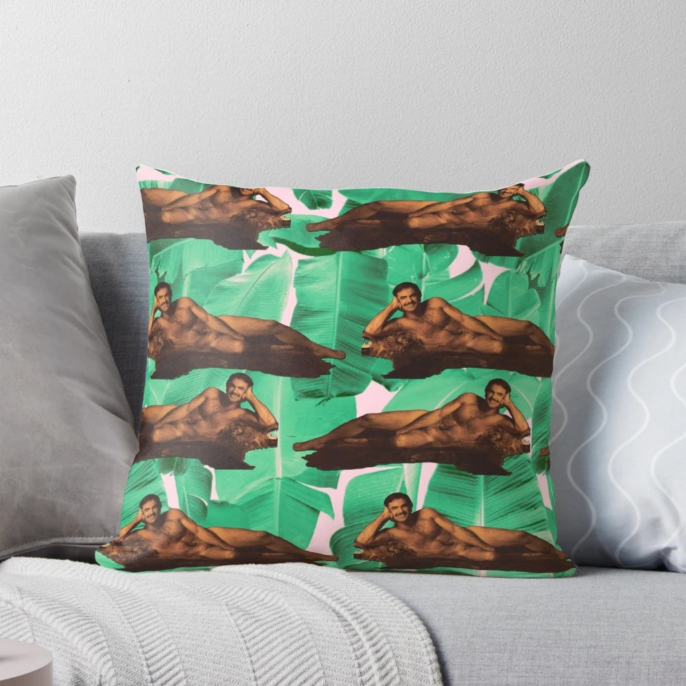 Bearskin Burt Reynolds Pillow - Iconic 70s Centerfold Decor