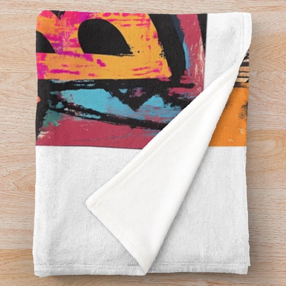 Retro plush blanket with Berlin street-style design