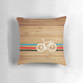 Vibrant Pillow with Retro Cycling Emblem and Stripe Design