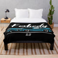 Blue racing fox body mustang inspired plush blanket